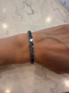 Elegant London Blue Topaz Tennis Bracelet- Women's Jewelry